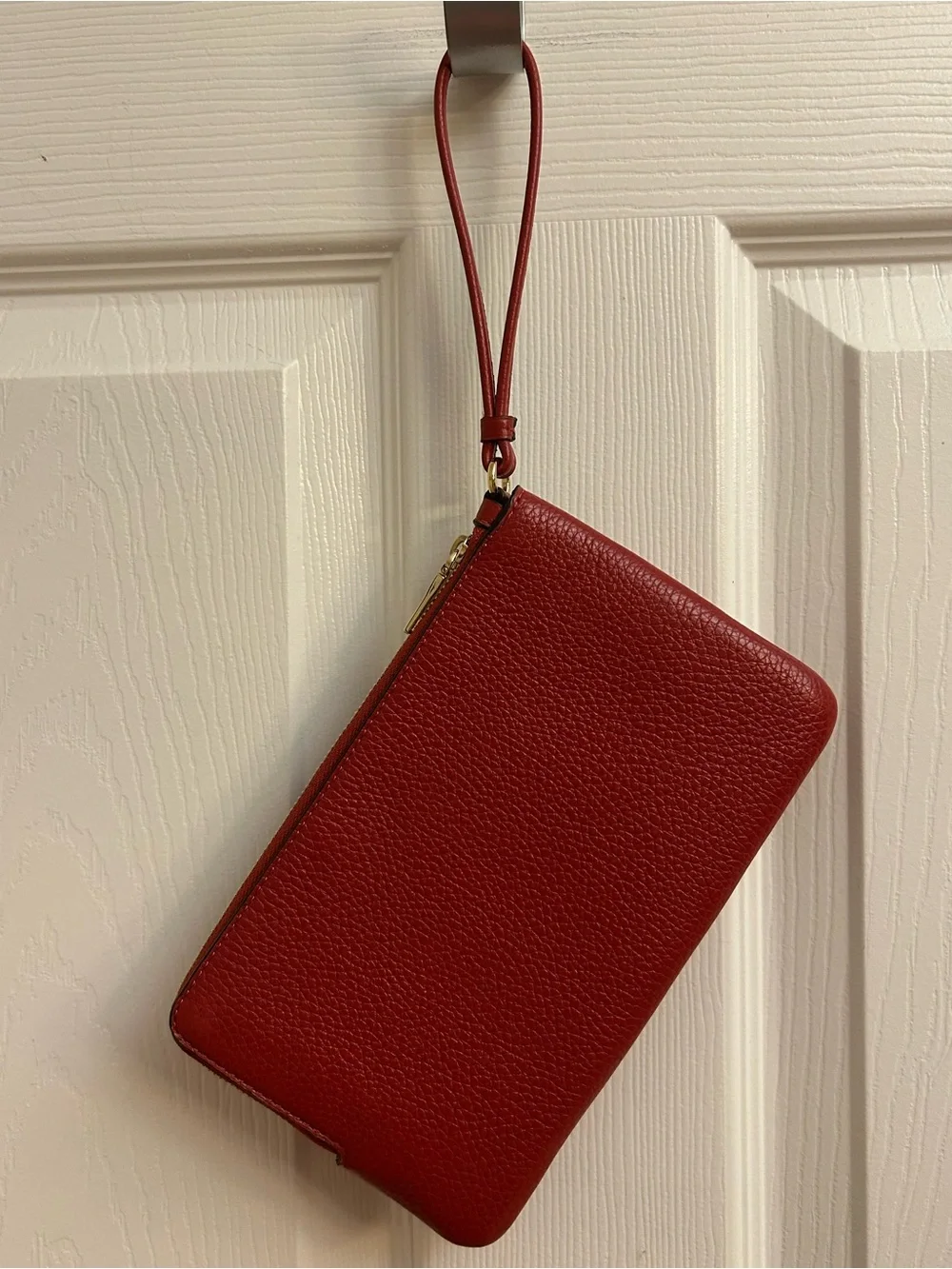Coach Red Signature Double Zip Wristlet